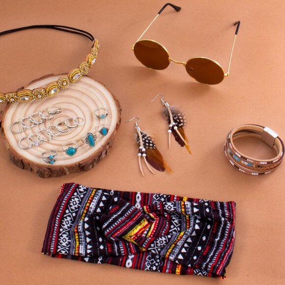 60s 70s Outfit for Women Hippy Accessories Fringe Hippie Vest Clothes for Hallow - Picture 4 of 7